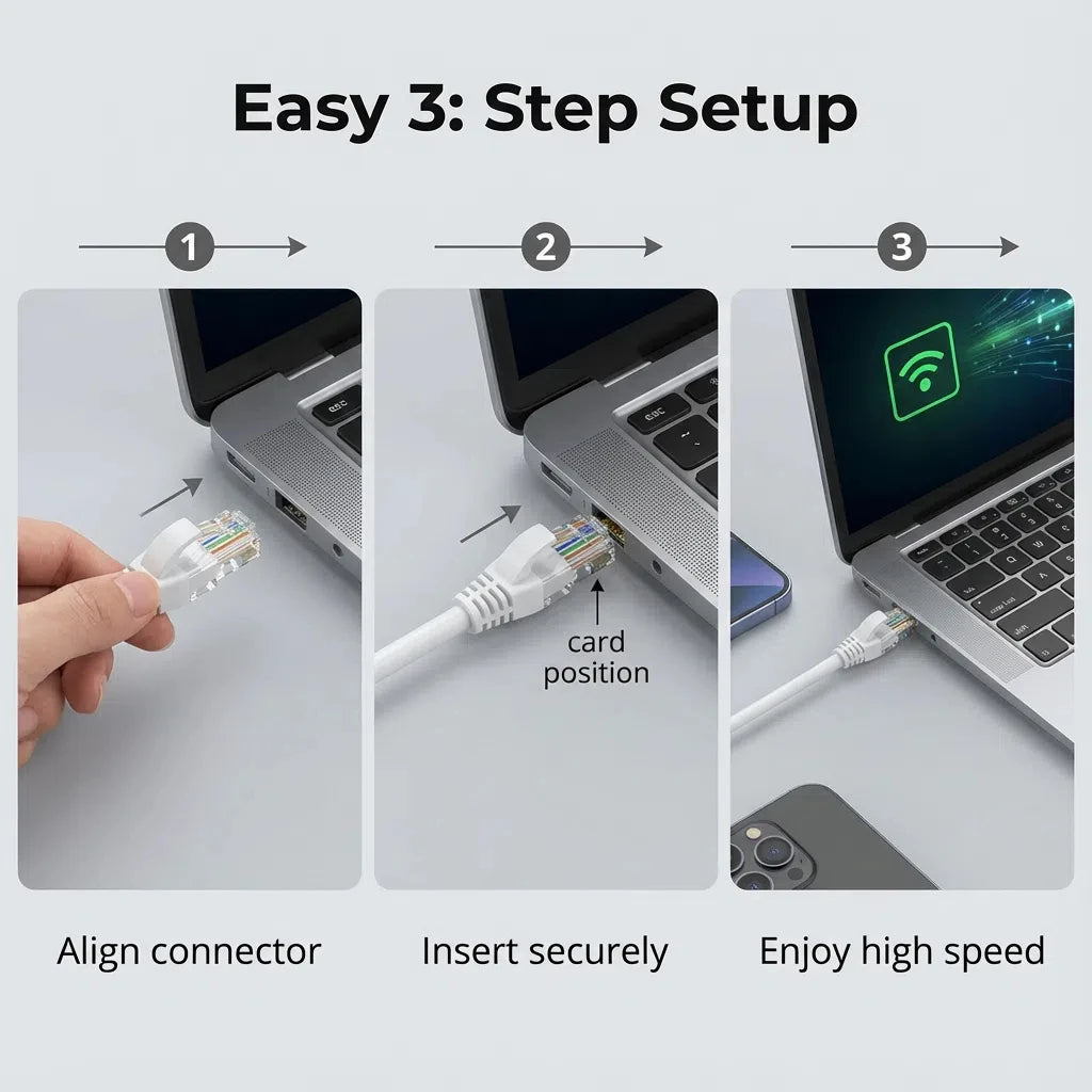 Internetkabel für Router und Computer bis zu 1000 Mbit/s